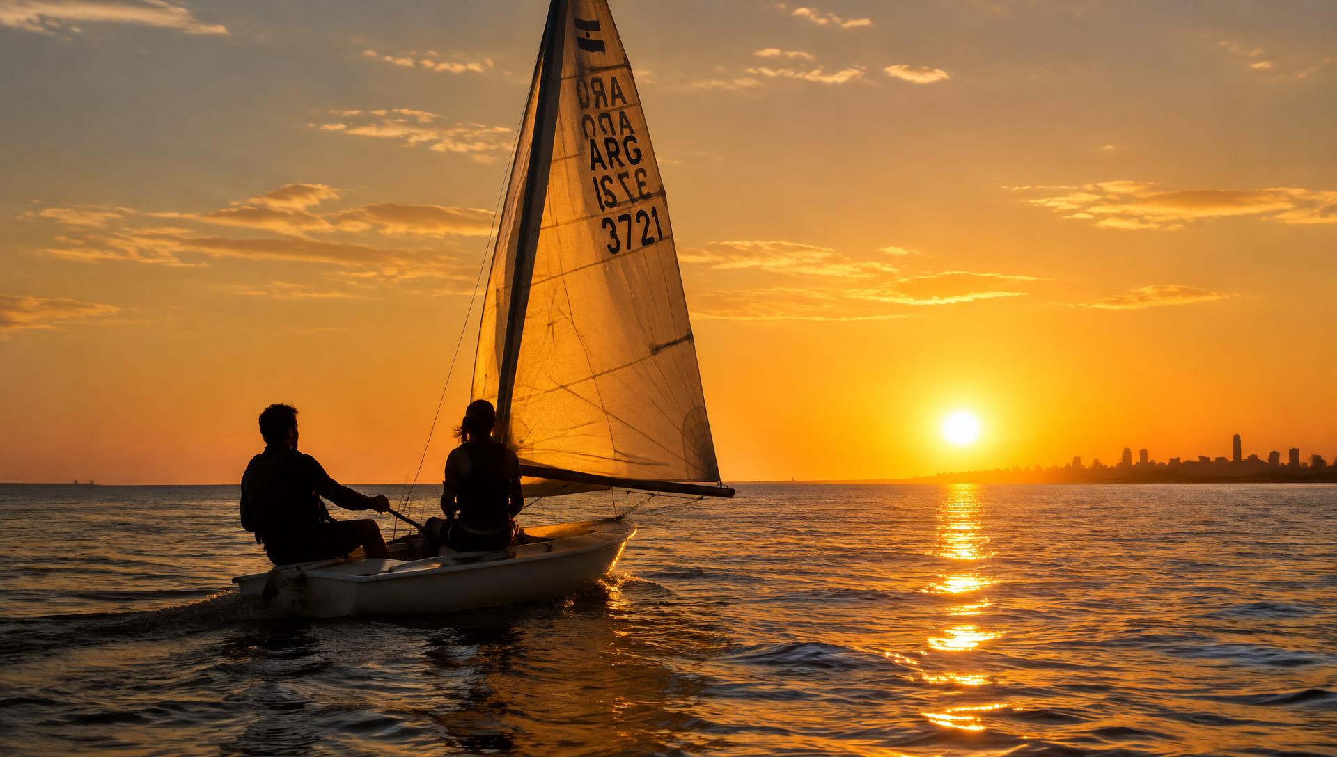 Navegando al atardecer